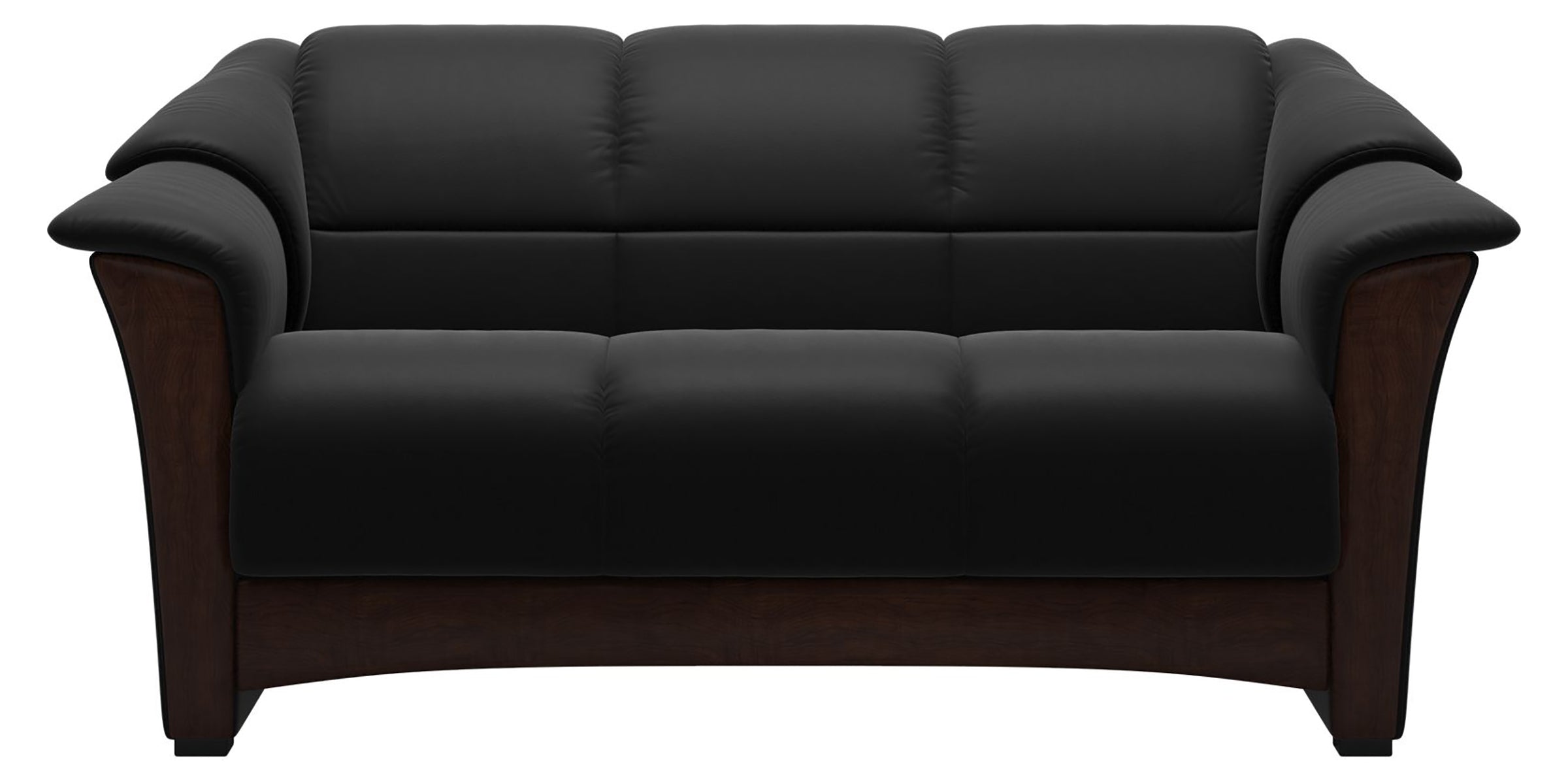 Paloma Leather Black and Brown Base | Stressless Oslo Loveseat | Valley Ridge Furniture