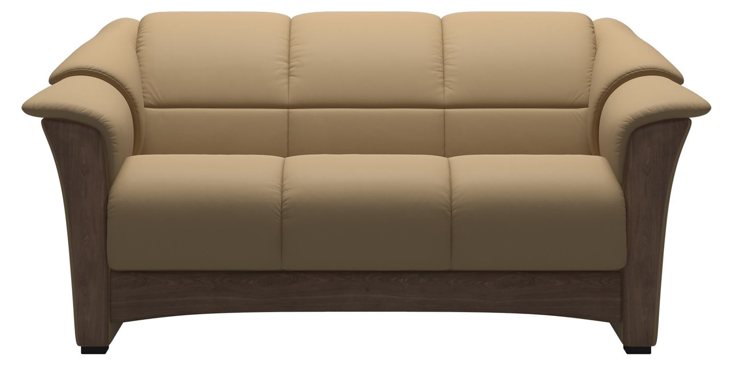 Paloma Leather Sand & Walnut Base | Stressless Oslo Loveseat | Valley Ridge Furniture