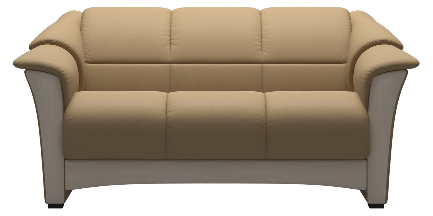 Paloma Leather Sand & Whitewash Base | Stressless Oslo Loveseat | Valley Ridge Furniture