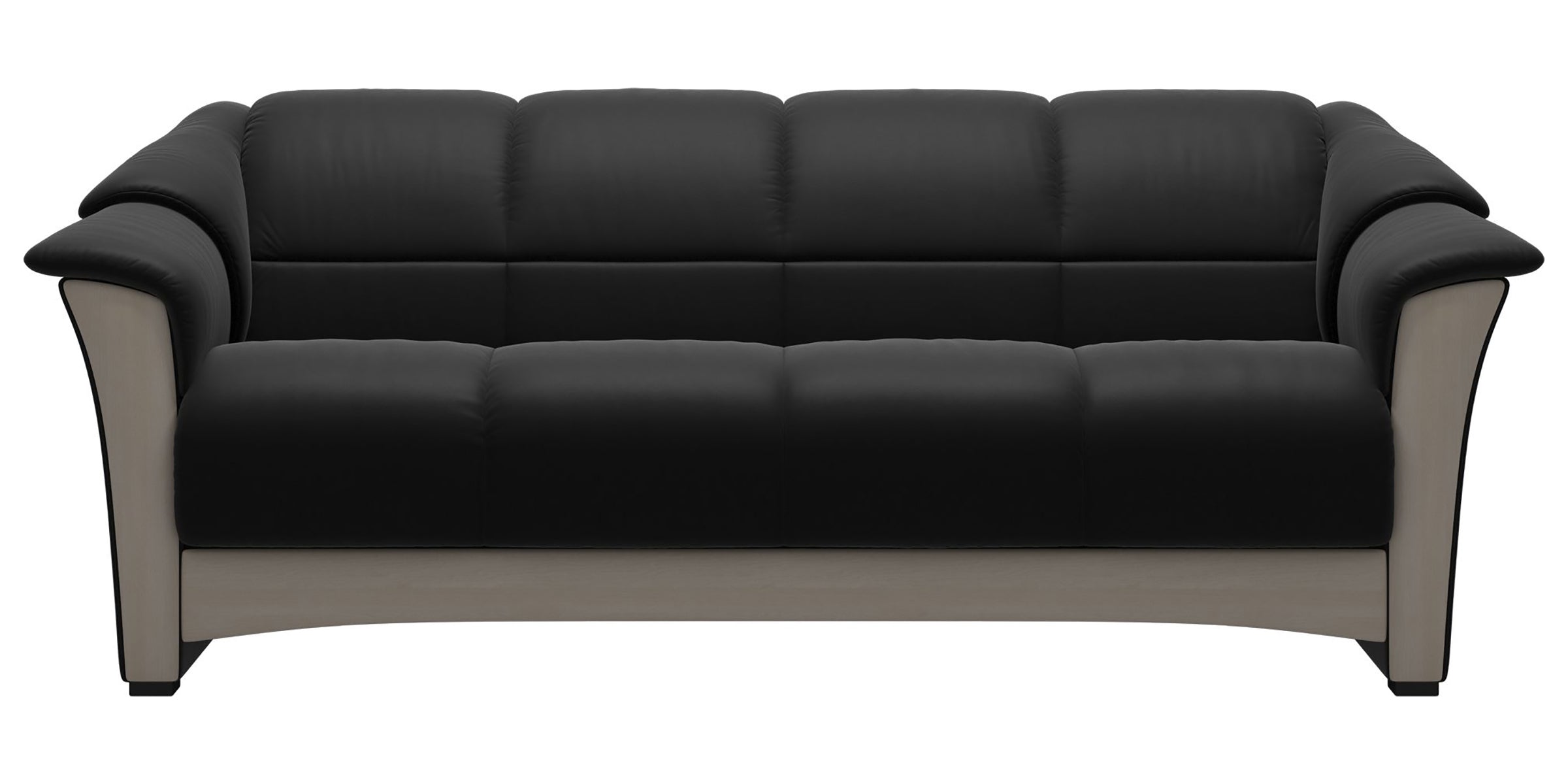 Paloma Leather Black and Whitewash Base | Stressless Oslo Sofa | Valley Ridge Furniture