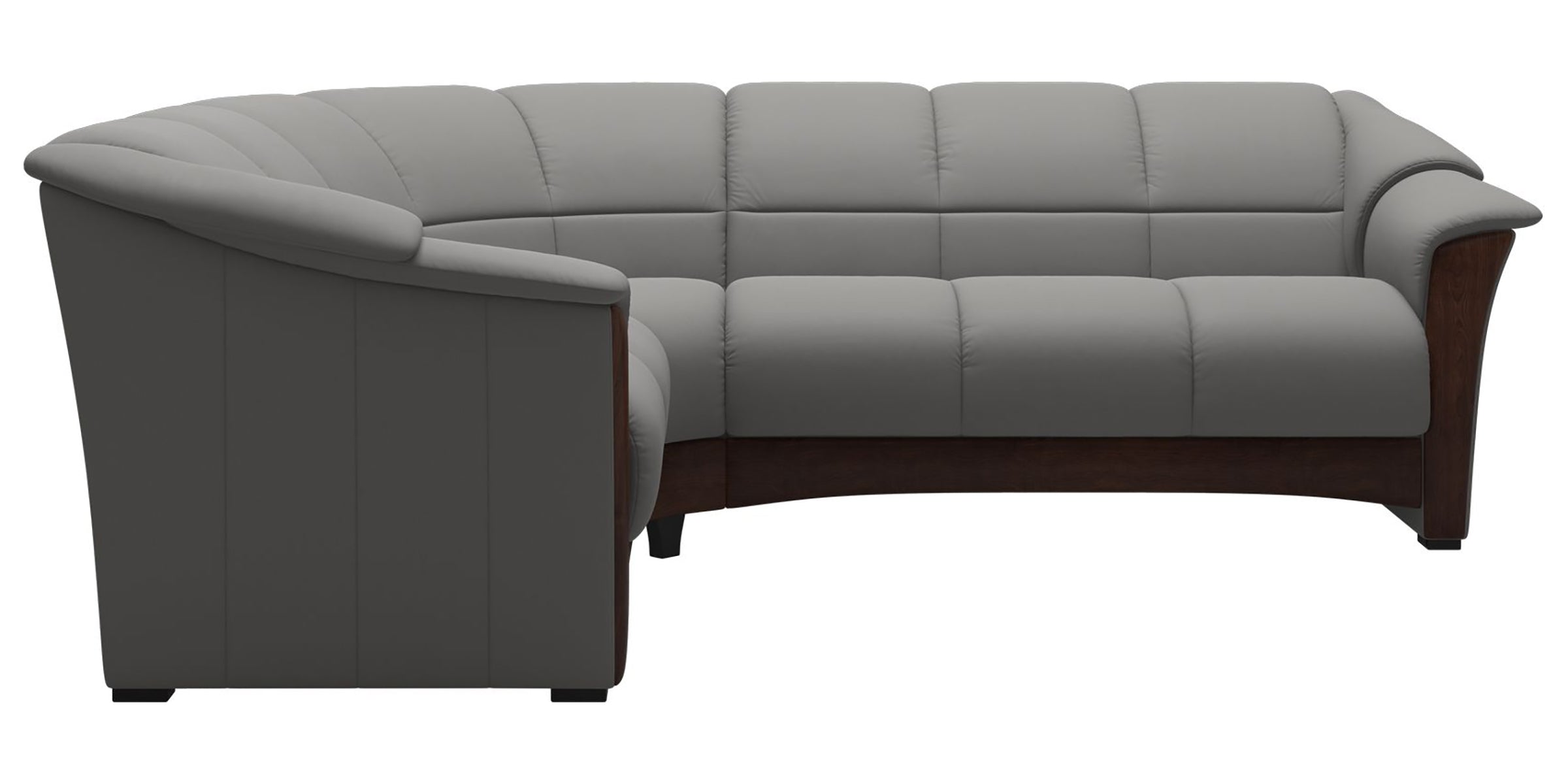 Paloma Leather Silver Grey and Brown Base | Stressless Oslo Sectional | Valley Ridge Furniture