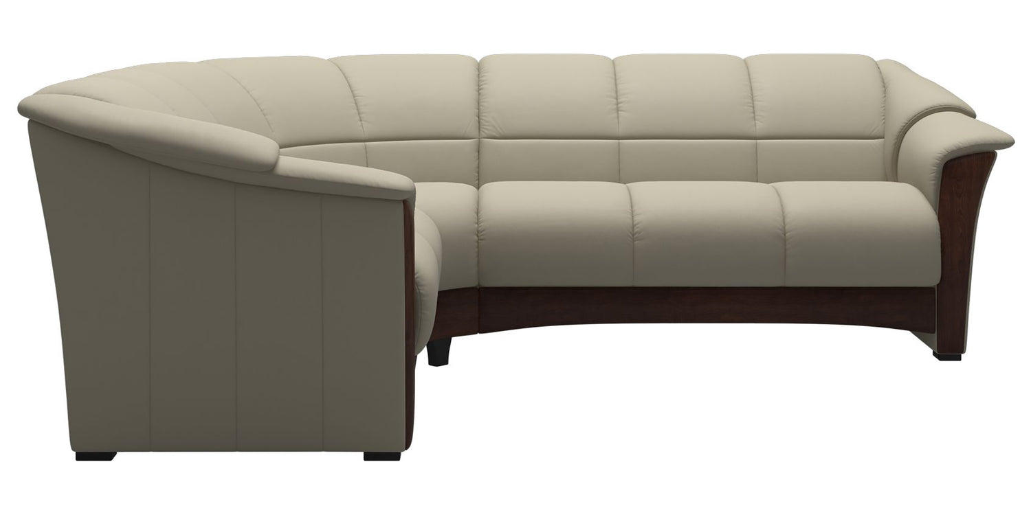 Paloma Leather Light Grey & Brown Base | Stressless Oslo Sectional | Valley Ridge Furniture