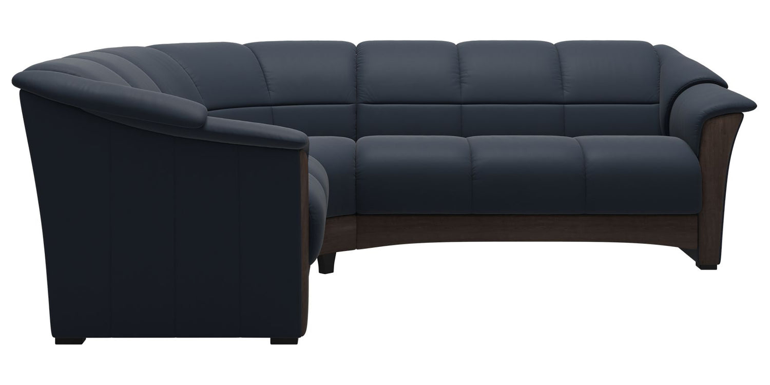 Paloma Leather Oxford Blue & Wenge Base | Stressless Oslo Sectional | Valley Ridge Furniture