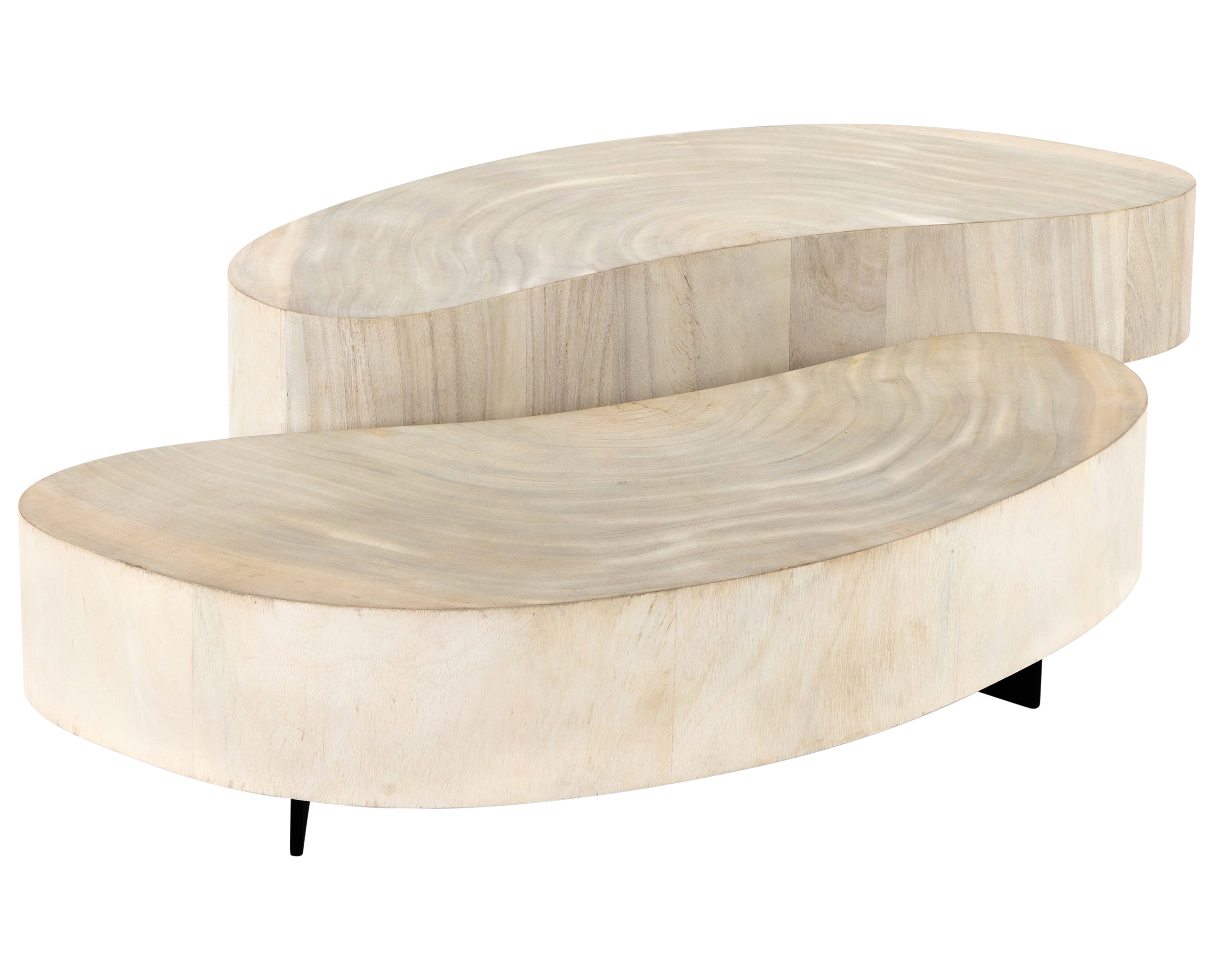 Bleached Guanacaste and Bleached Guanacaste Oyster with Gunmetal Iron | Avett Coffee Table | Valley Ridge Furniture