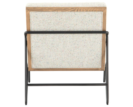 Neutral Fleck Fabric & Gunmetal Iron with Natural Beech | Romy Chair | Valley Ridge Furniture