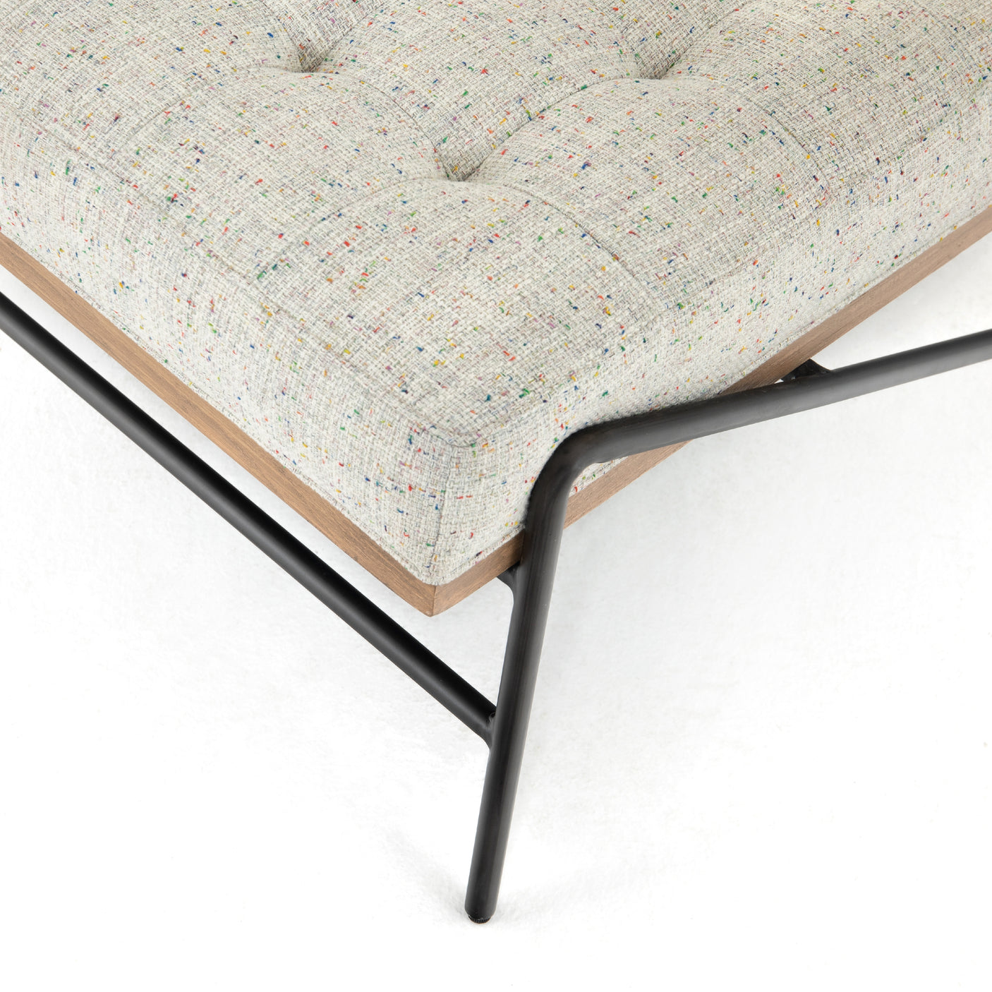 Neutral Fleck Fabric & Gunmetal Iron with Natural Beech | Romy Chair | Valley Ridge Furniture