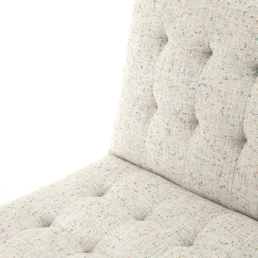 Neutral Fleck Fabric & Gunmetal Iron with Natural Beech | Romy Chair | Valley Ridge Furniture