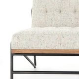 Neutral Fleck Fabric & Gunmetal Iron with Natural Beech | Romy Chair | Valley Ridge Furniture