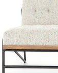 Neutral Fleck Fabric & Gunmetal Iron with Natural Beech | Romy Chair | Valley Ridge Furniture