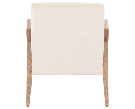 Harbor Natural Fabric & Lamont Nettlewood with Chaps Saddle Leather | Reuben Chair | Valley Ridge Furniture