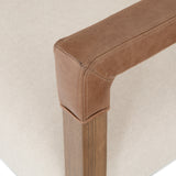 Harbor Natural Fabric & Lamont Nettlewood with Chaps Saddle Leather | Reuben Chair | Valley Ridge Furniture