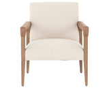 Harbor Natural Fabric & Lamont Nettlewood with Chaps Saddle Leather | Reuben Chair | Valley Ridge Furniture