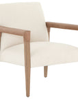Harbor Natural Fabric & Lamont Nettlewood with Chaps Saddle Leather | Reuben Chair | Valley Ridge Furniture