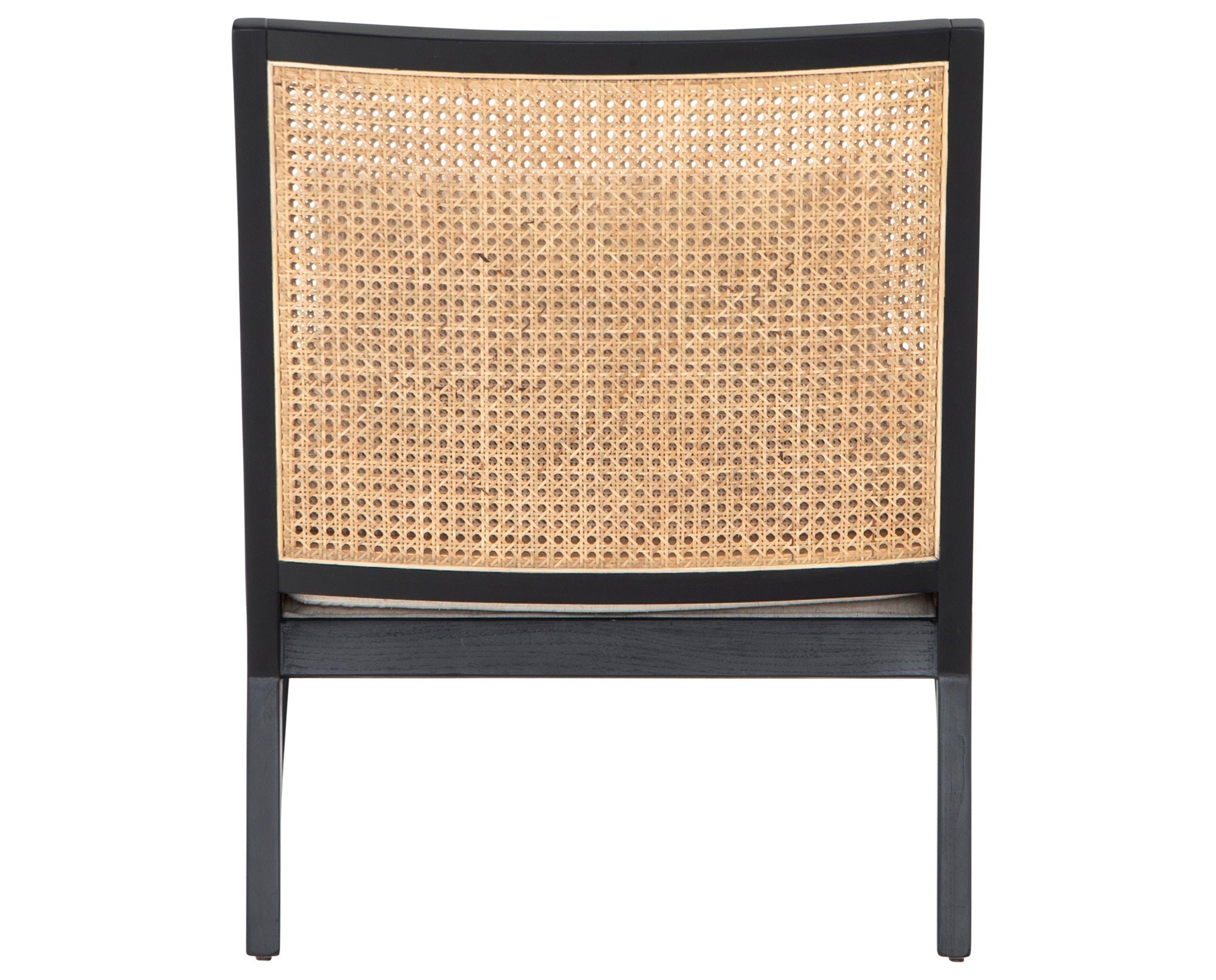 Savile Flax Fabric and Natural Cane with Brushed Ebony Parawood | Antonia Cane Chair | Valley Ridge Furniture