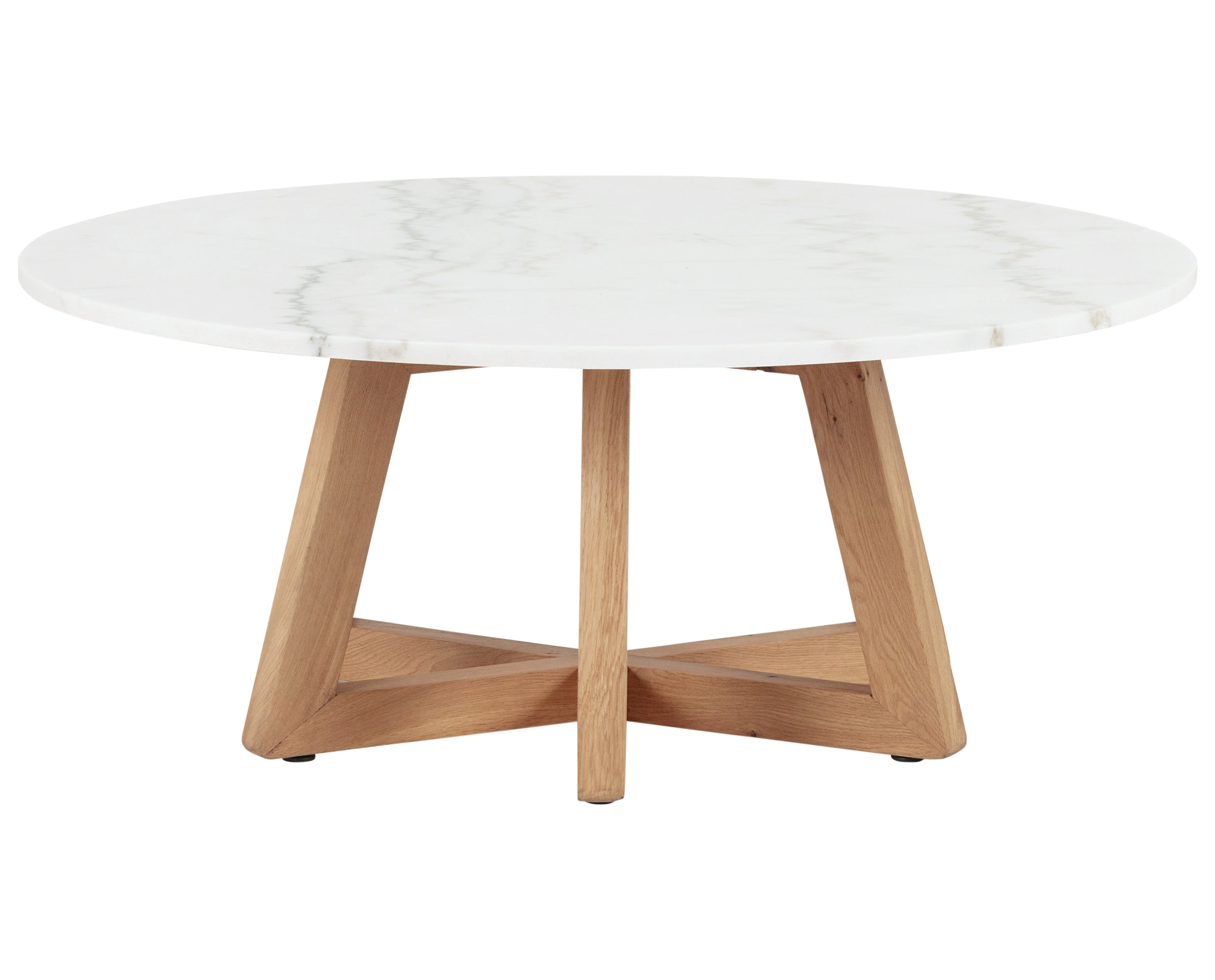 White Marble &amp; Honey Oak with Honey Oak Veneer | Creston Coffee Table | Valley Ridge Furniture