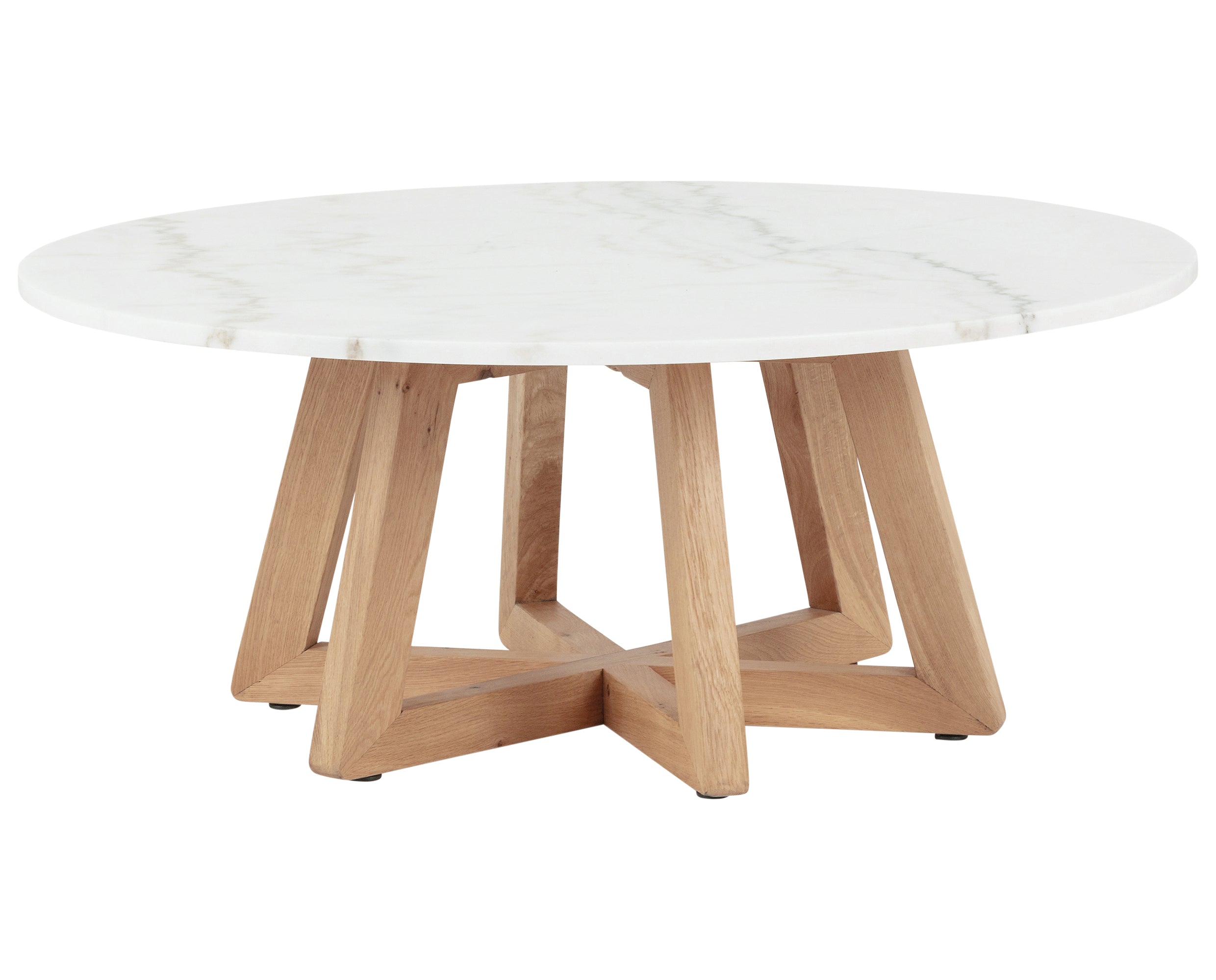 White Marble &amp; Honey Oak with Honey Oak Veneer | Creston Coffee Table | Valley Ridge Furniture