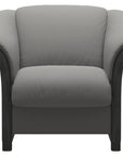 Paloma Leather Silver Grey and Grey Arm Trim | Stressless Manhattan Chair | Valley Ridge Furniture
