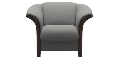 Paloma Leather Silver Grey and Wenge Arm Trim | Stressless Manhattan Chair | Valley Ridge Furniture