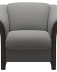 Paloma Leather Silver Grey and Wenge Arm Trim | Stressless Manhattan Chair | Valley Ridge Furniture