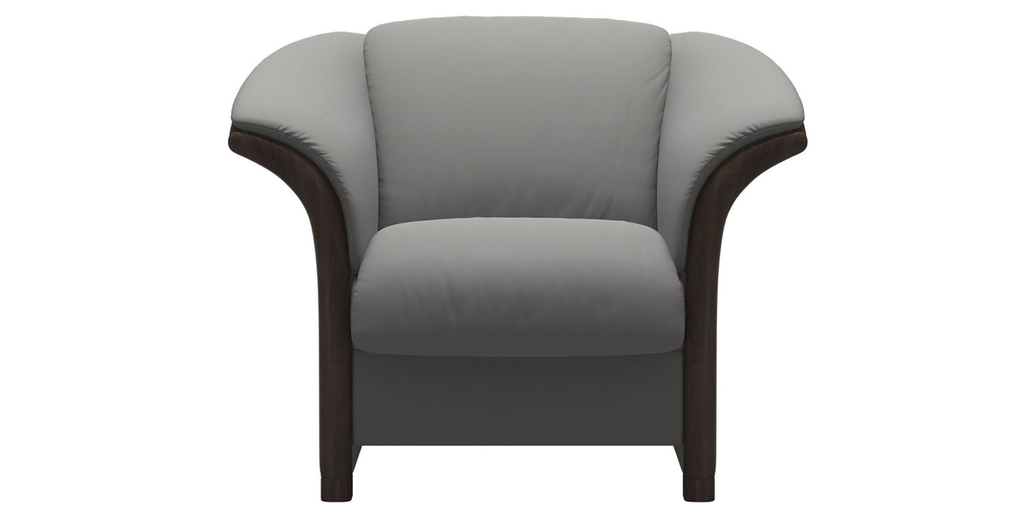 Paloma Leather Silver Grey & Wenge Arm Trim | Stressless Manhattan Chair | Valley Ridge Furniture
