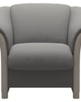 Paloma Leather Silver Grey and Whitewash Arm Trim | Stressless Manhattan Chair | Valley Ridge Furniture