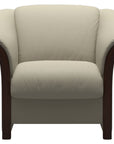 Paloma Leather Light Grey and Brown Arm Trim | Stressless Manhattan Chair | Valley Ridge Furniture