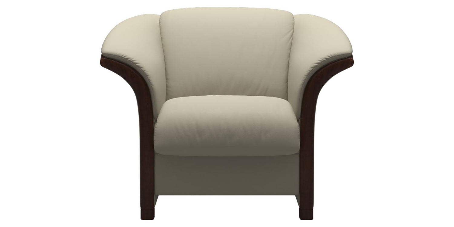 Paloma Leather Light Grey & Brown Arm Trim | Stressless Manhattan Chair | Valley Ridge Furniture