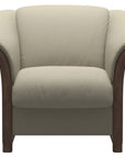 Paloma Leather Light Grey and Walnut Arm Trim | Stressless Manhattan Chair | Valley Ridge Furniture