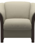 Paloma Leather Light Grey and Wenge Arm Trim | Stressless Manhattan Chair | Valley Ridge Furniture