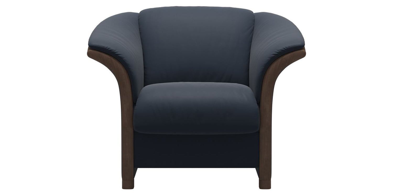 Paloma Leather Oxford Blue & Walnut Arm Trim | Stressless Manhattan Chair | Valley Ridge Furniture