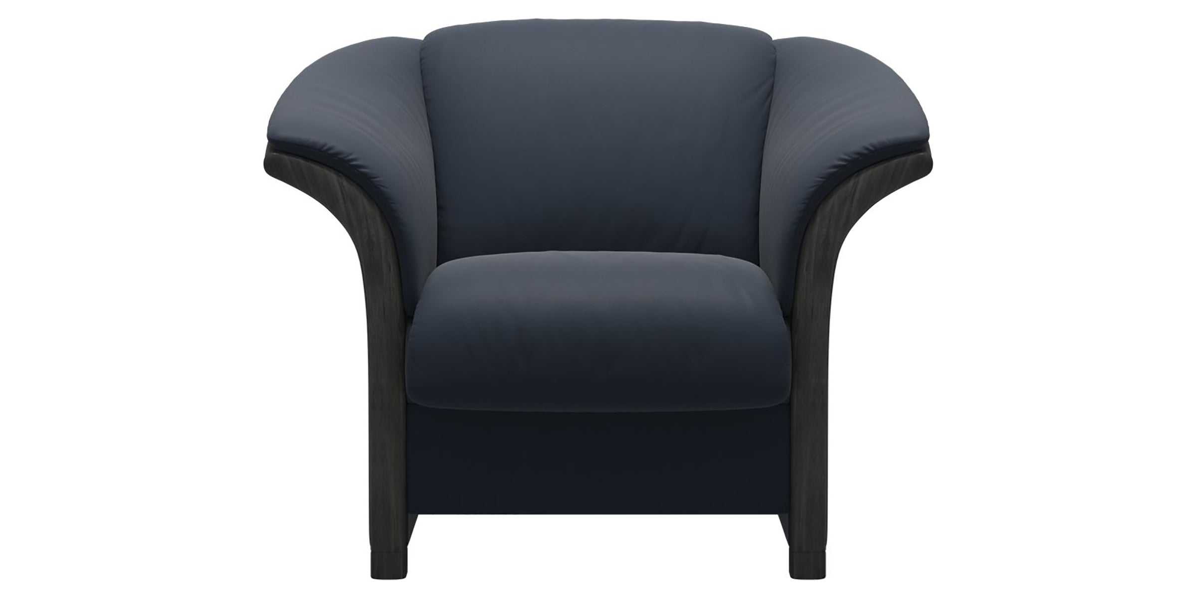 Paloma Leather Oxford Blue and Grey Arm Trim | Stressless Manhattan Chair | Valley Ridge Furniture