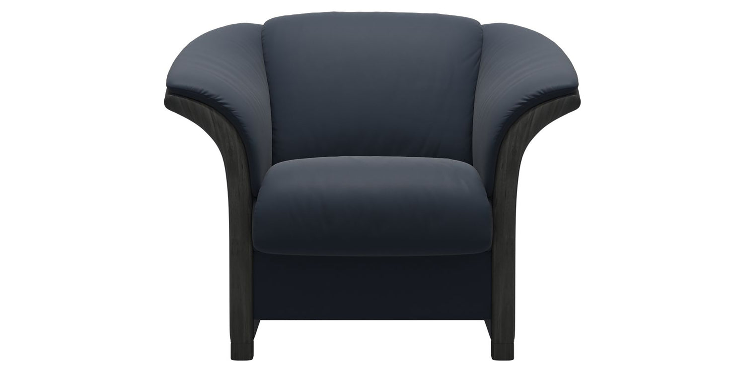 Paloma Leather Oxford Blue & Grey Arm Trim | Stressless Manhattan Chair | Valley Ridge Furniture