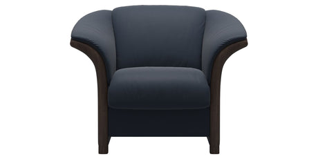 Paloma Leather Oxford Blue and Wenge Arm Trim | Stressless Manhattan Chair | Valley Ridge Furniture