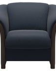 Paloma Leather Oxford Blue and Wenge Arm Trim | Stressless Manhattan Chair | Valley Ridge Furniture