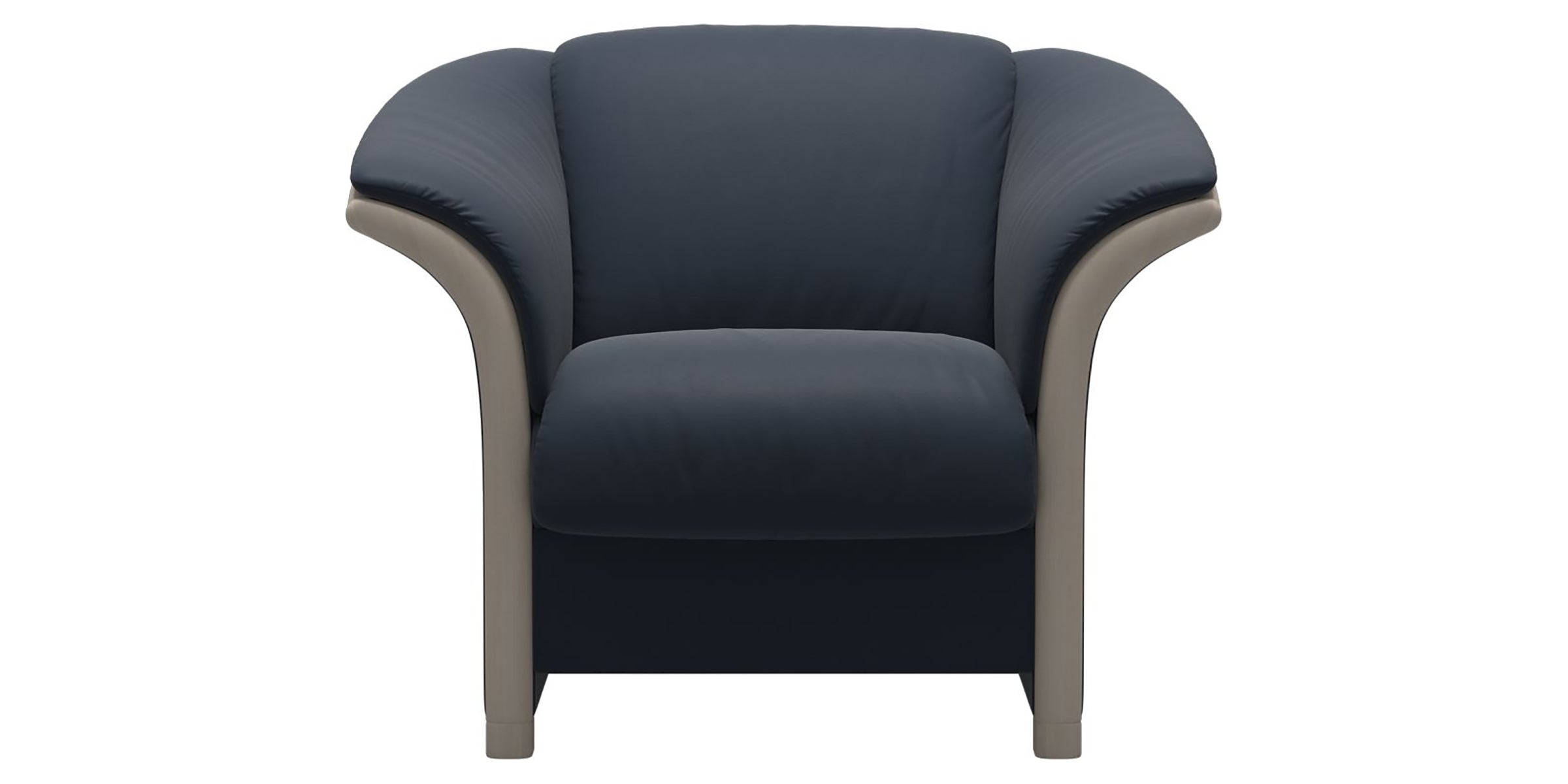 Paloma Leather Oxford Blue and Whitewash Arm Trim | Stressless Manhattan Chair | Valley Ridge Furniture