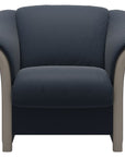 Paloma Leather Oxford Blue and Whitewash Arm Trim | Stressless Manhattan Chair | Valley Ridge Furniture