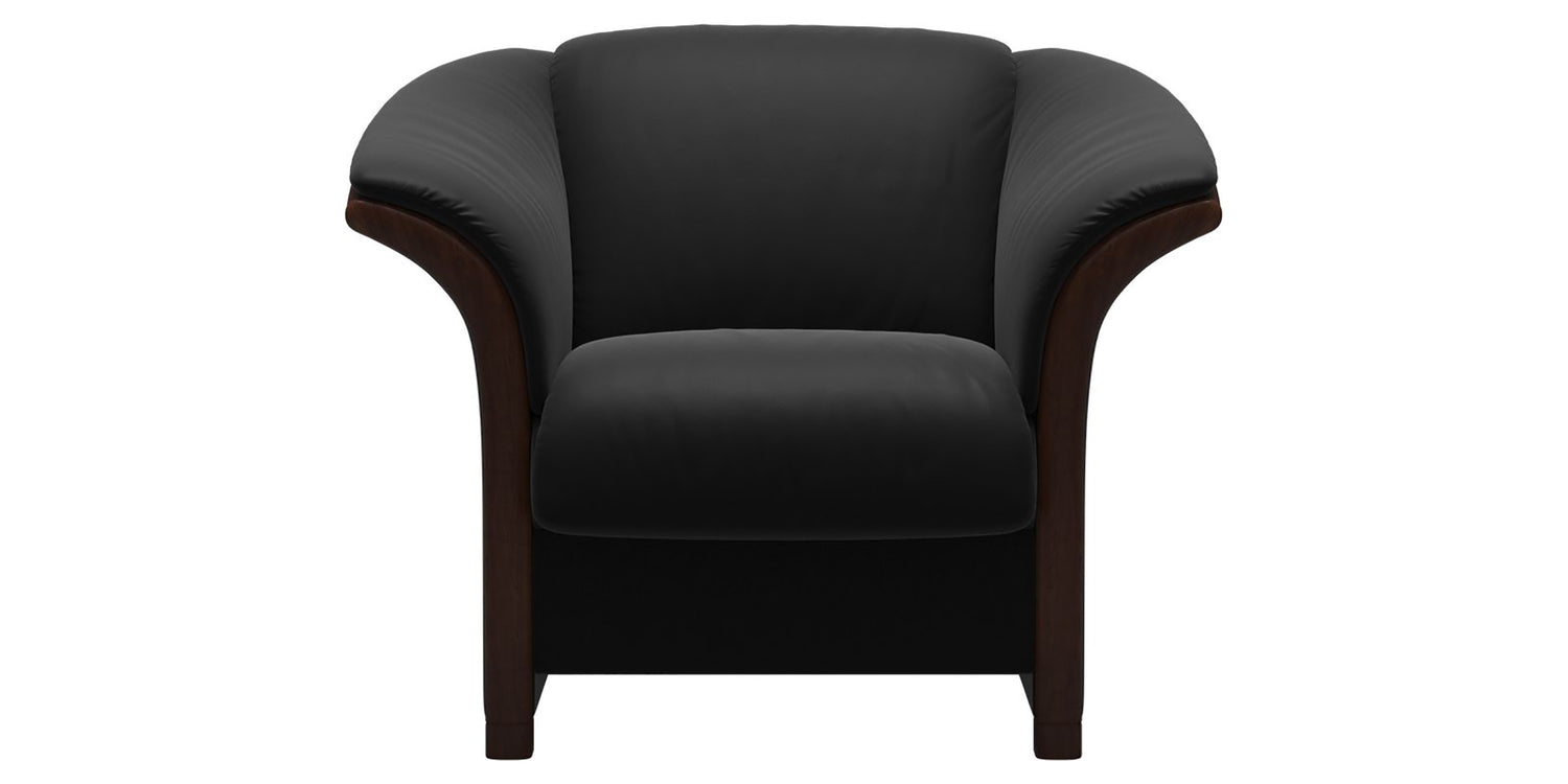 Paloma Leather Black & Brown Arm Trim | Stressless Manhattan Chair | Valley Ridge Furniture