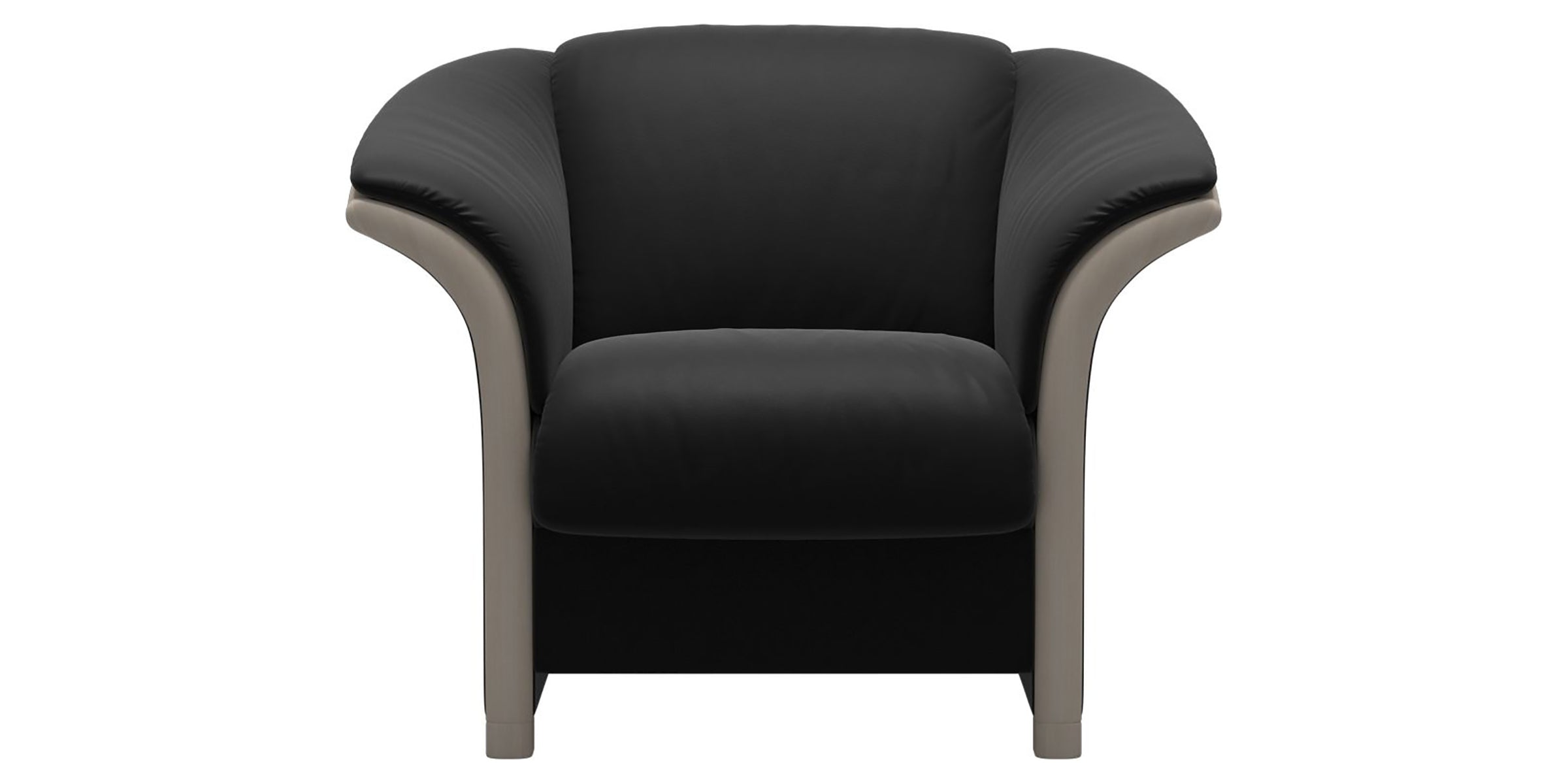 Paloma Leather Black and Whitewash Arm Trim | Stressless Manhattan Chair | Valley Ridge Furniture