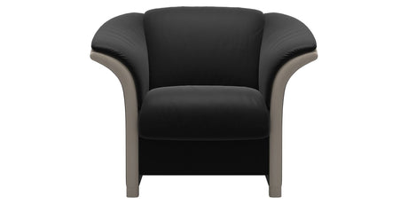 Paloma Leather Black and Whitewash Arm Trim | Stressless Manhattan Chair | Valley Ridge Furniture