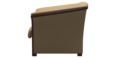 Paloma Leather Sand & Brown Arm Trim | Stressless Manhattan Chair | Valley Ridge Furniture