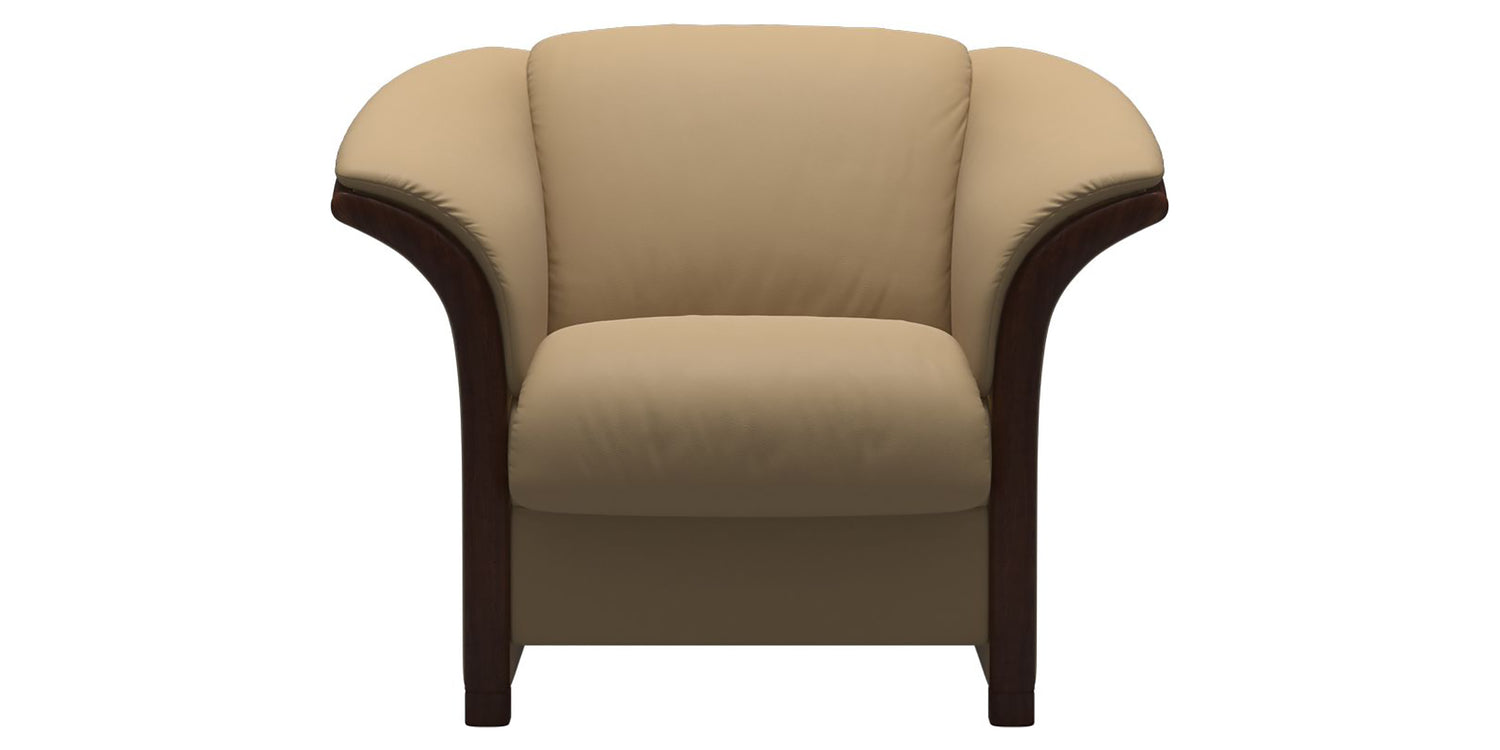 Paloma Leather Sand & Brown Arm Trim | Stressless Manhattan Chair | Valley Ridge Furniture