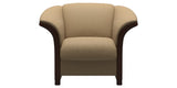 Paloma Leather Sand & Brown Arm Trim | Stressless Manhattan Chair | Valley Ridge Furniture