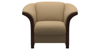 Paloma Leather Sand & Brown Arm Trim | Stressless Manhattan Chair | Valley Ridge Furniture