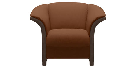Paloma Leather New Cognac and Walnut Arm Trim | Stressless Manhattan Chair | Valley Ridge Furniture