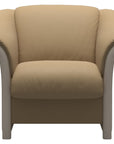 Paloma Leather Sand and Whitewash Arm Trim | Stressless Manhattan Chair | Valley Ridge Furniture