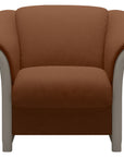 Paloma Leather New Cognac and Whitewash Arm Trim | Stressless Manhattan Chair | Valley Ridge Furniture