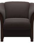Paloma Leather Chocolate and Brown Arm Trim | Stressless Manhattan Chair | Valley Ridge Furniture