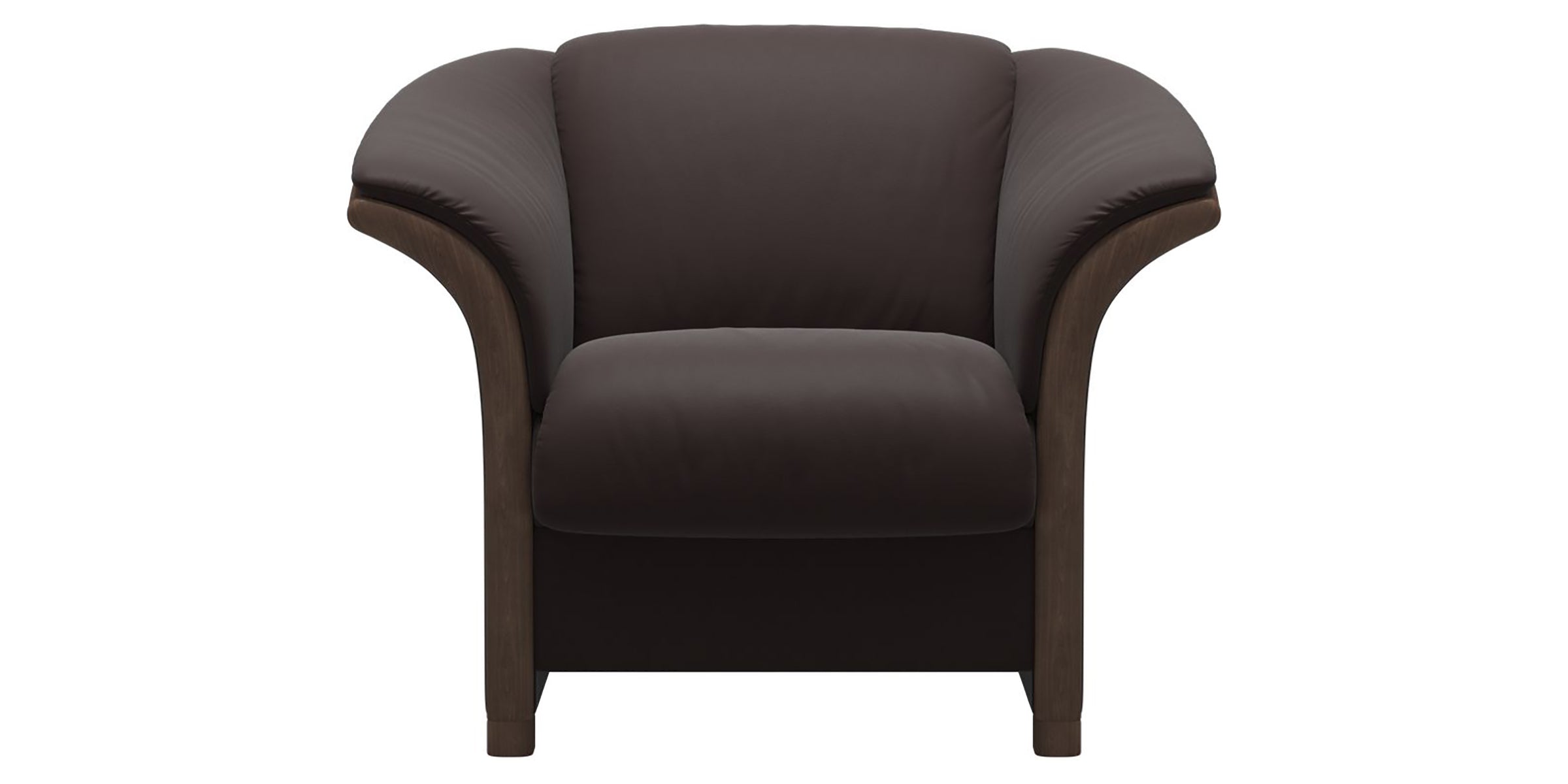 Paloma Leather Chocolate and Walnut Arm Trim | Stressless Manhattan Chair | Valley Ridge Furniture