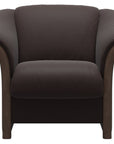 Paloma Leather Chocolate and Walnut Arm Trim | Stressless Manhattan Chair | Valley Ridge Furniture