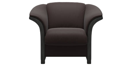 Paloma Leather Chocolate and Grey Arm Trim | Stressless Manhattan Chair | Valley Ridge Furniture